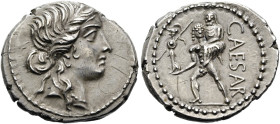 RÖMISCHE REPUBLIK NACH 211 V. CHR. C. Iulius Caesar, 48 - 47 v. Chr. Denar ø 18mm (3.85g). 47 - 46 v. Chr. Mzst.in Asia. Vs.: Kopf der Venus mit Steph...