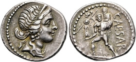 RÖMISCHE REPUBLIK NACH 211 V. CHR. C. Iulius Caesar, 48 - 47 v. Chr. Denar ø 17mm (3.86g). Mzst.in Asia. Vs.: Kopf der Venus mit Stephane n. r. Rs.: C...