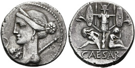 RÖMISCHE REPUBLIK NACH 211 V. CHR. C. Iulius Caesar, 46 - 45 v. Chr. Denar ø 19mm (3.59g). Mzst.in Hispania ulterior. Vs.: Drapierte Büste der Venus m...