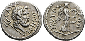 RÖMISCHE REPUBLIK NACH 211 V. CHR. M. Iunius Brutus und P. Servilius Casca Longus, 43 - 42 v. Chr. Denar ø 19mm (3.60g). Mzst.in Kleinasien oder Nordg...
