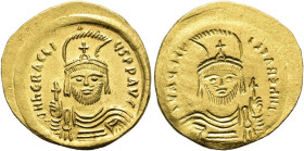 Heraclius, 610 - 641 n. Chr. Solidus ø 21mm (4.49g). 610 - 613 n. Chr. Mzst.Konstantinopel. Vs.: d N hERACLI-VS PP AVG, drapierte Panzerbüste mit Helm...