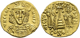 Constantinus IV. Pogonatus, 668 - 685 n. Chr. Solidus ø 19mm (4.48g). 669 - 674 n. Chr. Mzst.Konstantinopel. Vs.: D N CONS-A-NVS P, unbärtige Panzerbü...