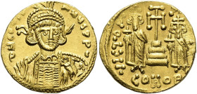 Constantinus IV. Pogonatus, 668 - 685 n. Chr. Solidus ø 19mm (4.41g). 674 - 681 n. Chr. Mzst.Konstantinopel. Vs.: d N CONST-ANVS PP', bärtige Panzerbü...