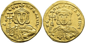 Constantin V. Copronymus, 741 - 775 n. Chr. Solidus ø 21mm (4.35g). 742 - 745 n. Chr. Mzst.Konstantinopel. Vs.: C LEO-N PA MVL - , bärtige Büste von L...
