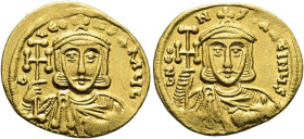 Constantin V. Copronymus, 741 - 775 n. Chr. Solidus ø 21mm (4.47g). 742 - 745 n. Chr. Mzst.Konstantinopel. Vs.: C LEO-N PA MVL, bärtige Büste von Leo ...