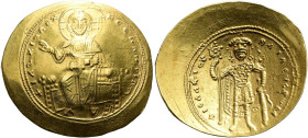 Isaak I. Komnenos, 1057 - 1059 n. Chr. Histamenon ø 27mm (4.39g). Mzst.Konstantinopel. Vs.: + IhS XIS REX REGNANTInm, thronender Christus mit Redegest...