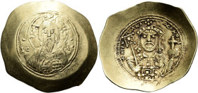 Michael VII. Doukas, 1071 - 1078 n. Chr. Histamenon ø 30mm (4.31g). Mzst.Konstantinopel. Vs.: IC - XC, Christusbüste mit Kodex mit neun Punkten u. Seg...