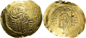 Alexios I. Komnenos, 1081 - 1118 n. Chr. Hyperpyron ø 32mm (4.25g). Postreform, 1092 - 1118 n. Chr. Mzst.Konstantinopel. Vs.: + KE RO-HΤEI / IC - XC, ...