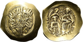 RESTAURIERTES REICH. Michael VIII. Palaiologos, 1261 - 1282 n. Chr. Hyperpyron ø 30mm (4.22g). Mzst.Konstantinopel. Vs.: Stadtmauer von Konstantinopel...