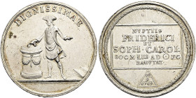 BRANDENBURG - BAYREUTH. Friedrich, 1735 - 1763. Silbermedaille (29.49g). 1759 (5759), unsigniert. Freimaurermedaille der Loge zur Sonne Bayreuth. Auf ...