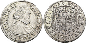 BRESLAU, Bistum. Friedrich von Hessen, 1671 - 1682. 15 Kreuzer ø 29mm (5.40g). 1680 LPH, Neisse. Brustbild in geistlichem Ornat nach rechts, darunter ...