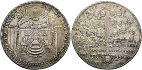 EICHSTÄTT, BISTUM. Sedisvakanz, 1790. Doppelter Konventionstaler ø 51mm (55.94g). 1790, Nürnberg. Stempel von J. P. Werner. Thronsaal mit leerem Bisch...