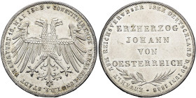 FRANKFURT AM MAIN, Stadt. Erzherzog Johann Doppelgulden ø 35mm (21.20g). 1848, Frankfurt am Main. Auf die Wahl von Erzherzog Johann von Österreich zum...