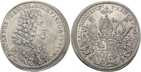FREISING, BISTUM (HOCHSTIFT). Johann Franz Eckher von Kapfing und Lichtenegg, 1695 - 1727. Reichstaler ø 41mm (29.23g). 1709, Augsburg. Stempel von Ph...