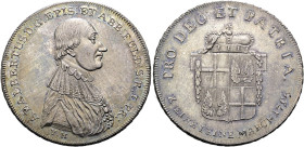 FULDA, Abtei (ab 1752 Erzbistum). Adalbert von Harstall, 1788 - 1802. Konventionstaler ø 40mm (28.05g). 1796 VH, Fulda. Kontributionsprägung. Brustbil...