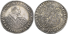 HILDESHEIM, Bistum. Ferdinand von Bayern, 1612 - 1650. Reichstaler ø 42mm (28.97g). 1624 GH, Moritzberg. Brustbild mit Hermelinmantel nach rechts / Ge...