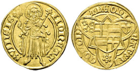 KÖLN, Erzbistum. Dietrich II. von Moers, 1414 - 1463. Goldgulden ø 21mm (3.48g). o.J. (um 1415), Bonn. ThEODI - C • AR. EPI - COLONI Wappenschild in D...