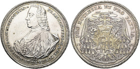 KONSTANZ, Bistum. Franz Konrad von Rodt, 1750 - 1775. Konventionstaler ø 40mm (27.92g). 1761, Augsburg. Drapiertes Brustbild in geistlichem Ornat mit ...