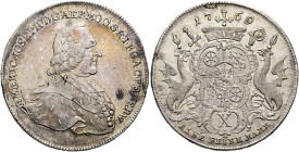 MAINZ, Erzbistum. Emmerich Josef Breitbach von Bürresheim, 1763 - 1774. Konventionstaler ø 40mm (27.94g). 1769 DF, Mainz. Brustbild in geistlichem Orn...