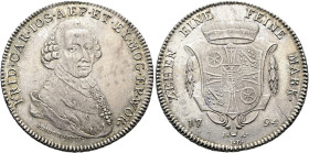 MAINZ, Erzbistum. Friedrich Karl Josef von Erthal, 1774 - 1802. Konventionstaler ø 40mm (28.05g). 1794 IA-IL, Mainz. Brustbild in geistlichem Ornat mi...