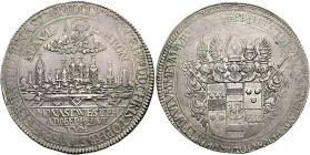 MÜNSTER, Bistum. Christoph Bernhard von Galen, 1650 - 1678. Doppelter Reichstaler ø 48mm (53.94g). 1661, Münster. Auf die Einnahme der Stadt Münster. ...