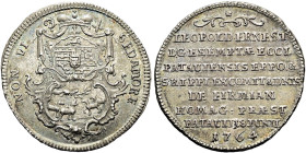 PASSAU, Bistum. Leopold Ernst von Firmian, 1763 - 1783. 1/8 Konventionstaler (Silberner Jeton) ø 23mm (3.48g). 1764, Regensburg. Auf seine Huldigung. ...