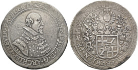 TRIER, ERZBISTUM. Philipp Christoph von Sötern, 1623 - 1652. Reichstaler ø 41mm (28.92g). 1624, Koblenz. Seltenere Variante mit zwei Röschen unter dem...