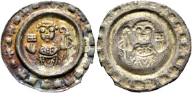 WEINGARTEN. Hugo von Montfort, 1232 - 1242. Brakteat ø 22mm (0.33g). o.J. (um 1240), Altdorf. Abt mit Reliquienkästchen und Krummstab von vorne. Klein...