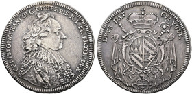 WÜRZBURG, BISTUM. Christoph Franz von Hutten, 1724 - 1729. 1/4 Reichstaler ø 28mm (7.24g). o.J. (wohl um 1725), Nürnberg? Brustbild in geistlichem Orn...