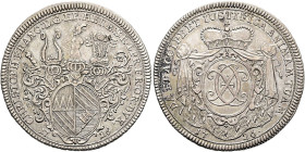 WÜRZBURG, BISTUM. Christoph Franz von Hutten, 1724 - 1729. 1/2 Reichstaler ø 34mm (14.37g). 1726. Zwitterprägung mit der Jahreszahl auf beiden Seiten....