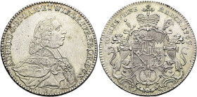 WÜRZBURG, BISTUM. Adam Friedrich von Seinsheim, 1755 - 1779. Konventionstaler ø 39mm (28.07g). 1769 INM-FHP, Würzburg. Drapiertes Brustbild in geistli...