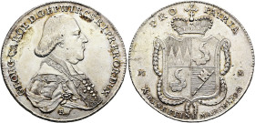 WÜRZBURG, BISTUM. Georg Karl von Fechenbach, 1795 - 1802. Konventionstaler ø 40mm (28.10g). 1795 R-MM, Würzburg. Variante ohne Punkte hinter Signatur ...