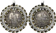 DEUTSCHE MÜNZEN UND MEDAILLEN BIS 1871. DEUTSCHER ORDEN. Maximilian I. von Österreich, 1590 - 1618. 1/4 Reichstaler in Trägerreif 1612, Hall. Geharnis...