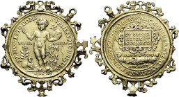 DEUTSCHE MÜNZEN UND MEDAILLEN BIS 1871. NÜRNBERG, Stadt. Gefasste Silbergussmedaille 1628, unsigniert von Christian Maler. Auf den christlichen Glaube...