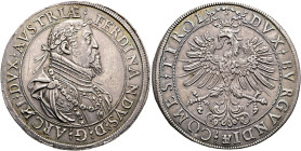 HABSBURGER BIS 1866. Erzherzog Ferdinand, 1564-1595. Doppeltaler ø 43mm (57.15g). o.J., Hall. Stempelschneider Peter Hartenbeck (Stempelkopplung 1/4)....