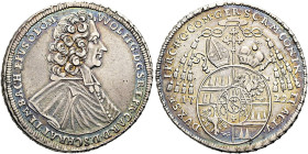 GEISTLICHKEIT. OLMÜTZ, BISTUM. Wolfgang von Schrattenbach, 1711 - 1738. 1/2 Reichstaler ø 35mm (14.16g). 1722, Kremsier. Brustbild in geistlichem Orna...