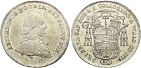 GEISTLICHKEIT. OLMÜTZ, BISTUM. Anton Theodor von Colloredo, 1777-1811. 10 Kreuzer ø 24mm (3.89g). 1779 W-ICFA, Wien. Brustbild in geistlichem Ornat na...