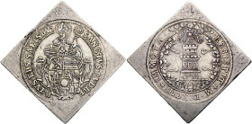 GEISTLICHKEIT. SALZBURG, ERZBISTUM. Wolfgang Dietrich von Raitenau, 1587 - 1612. Talerklippe (28.56g). o.J. (1593), Salzburg. Sogenannte "Turmtalerkli...