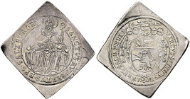 GEISTLICHKEIT. SALZBURG, ERZBISTUM. Markus Sittikus von Hohenems, 1612-1619. 1/4 Talerklippe ø 29mm (7.21g). 1612, Salzburg. Heiliger Rubertus mit Sal...