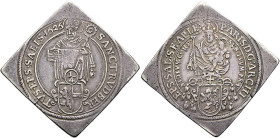 GEISTLICHKEIT. SALZBURG, ERZBISTUM. Paris von Lodron, 1619-1653. 1/4 Talerklippe (8.93g). 1626, Salzburg. Heiliger Rudbertus mit Salzfass und Krummsta...