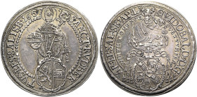 GEISTLICHKEIT. SALZBURG, ERZBISTUM. Guidobald von Thun und Hohenstein, 1654 - 1668. Reichstaler ø 40mm (28.86g). 1657, Salzburg. Heiliger Rupert mit S...