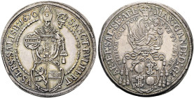 GEISTLICHKEIT. SALZBURG, ERZBISTUM. Maximilian Gandolf von Küenburg, 1668-1687. Reichstaler ø 42mm (28.51g). 1670, Salzburg. Heiliger Rudbertus mit Sa...