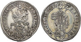 GEISTLICHKEIT. SALZBURG, ERZBISTUM. Johann Ernst von Thun und Hohenstein, 1687-1709. 1/4 Reichstaler (7.16g). 1696 (Jahreszahl im Stempel aus 1695 geä...