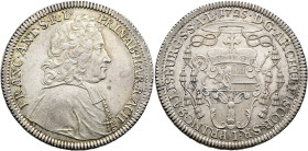 GEISTLICHKEIT. SALZBURG, ERZBISTUM. Franz Anton von Harrach, 1709 - 1727. Reichstaler ø 41mm (28.72g). 1725 B, Salzburg. Brustbild in geistlichem Orna...