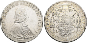 GEISTLICHKEIT. SALZBURG, ERZBISTUM. Leopold Anton Eleutherius von Firmian, 1727 - 1744. Reichstaler ø 42mm (29.06g). 1740 FMK, Salzburg. Variante mit ...
