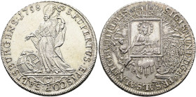 GEISTLICHKEIT. SALZBURG, ERZBISTUM. Sigismund III. von Schrattenbach, 1753-1771. Konventionstaler ø 40mm (28.08g). 1758, Salzburg. Heiliger Rudbertus ...
