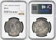 GREAT BRITAIN Queen Victoria (1837-1901) Crown 1887 Jubilee Head silver. Gr. 28,28. Spink 3921. Mintage 173.500. London Mint. NGC MS63 (n.8218046-003)