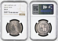 GREAT BRITAIN Queen Victoria (1837-1901) Half Crown 1887 Jubilee Head silver. Gr. 14,14. Spink 3924. Mintage 1.176.200. London Mint. NGC MS64 (n.82180...