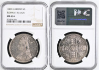 GREAT BRITAIN Queen Victoria (1837-1901) Double Florin 1887 Jubilee Head silver. Gr. 22,62. Spink 3922. Mintage 483.300. London Mint. NGC MS63+ (n.821...