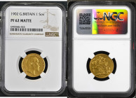 GREAT BRITAIN Edward VII (1901-1910) Sovereign 1902 gold. Gr. 7,98. Spink 3969; Marsh 174A. Mintage 15.123. London Mint. NGC PF62 Matte (n.6900586-025...